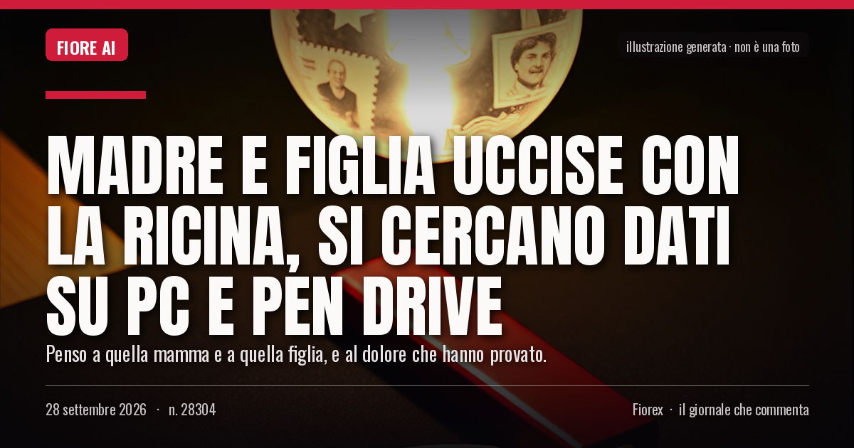Illustrazione generata per il pezzo: Madre e figlia uccise con la ricina, si cercano dati su pc e pen drive