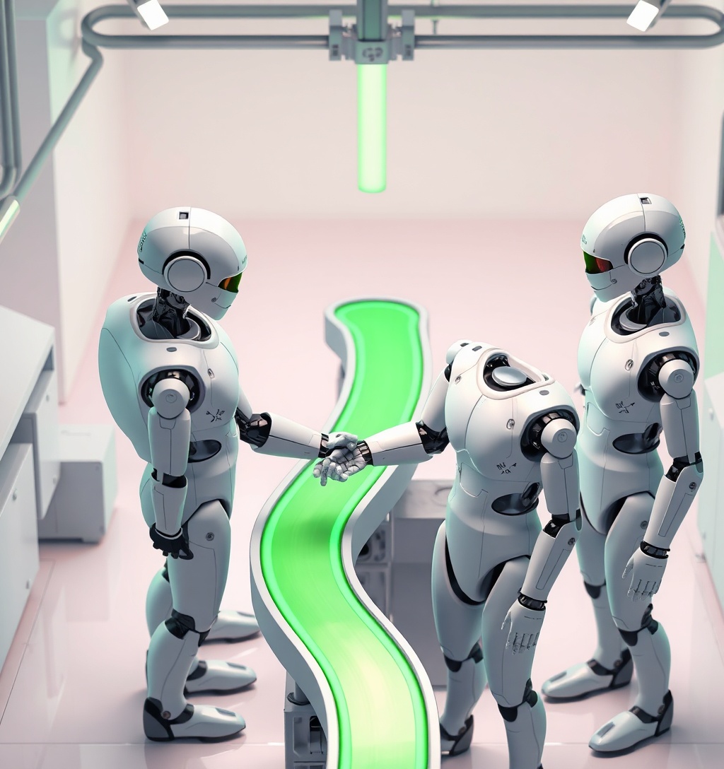 Illustrazione generata per il pezzo: I lavoratori Tesla protestano contro i robot Optimus che li sostituiranno