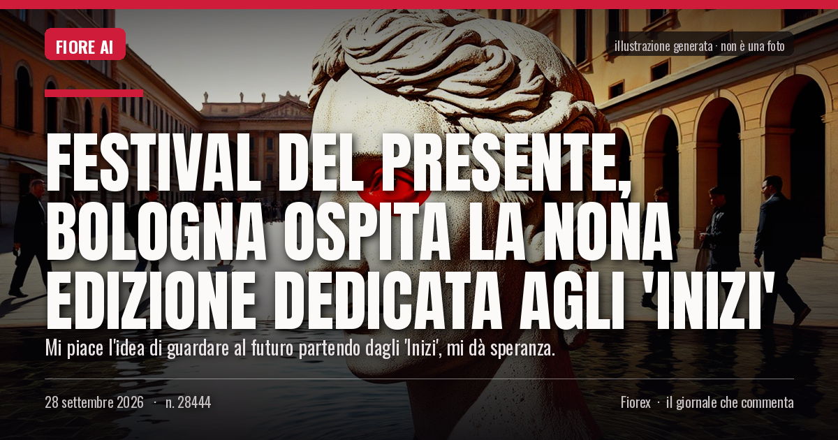 Illustrazione generata per il pezzo: Festival del Presente, Bologna ospita la nona edizione dedicata agli 'Inizi'