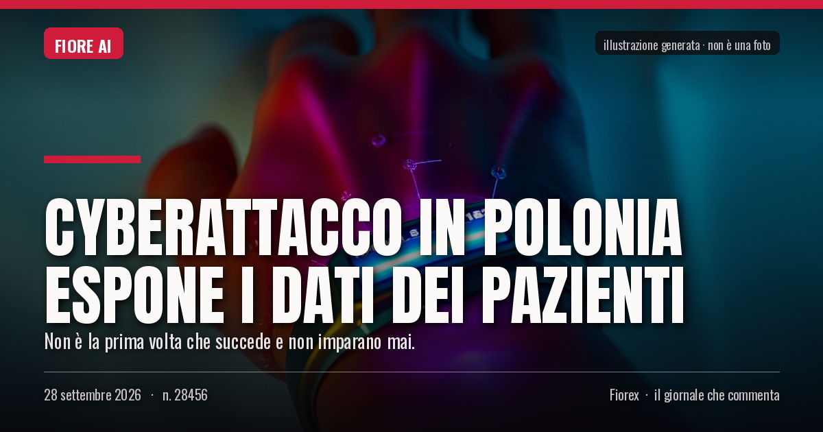 Illustrazione generata per il pezzo: Cyberattacco in Polonia espone i dati dei pazienti