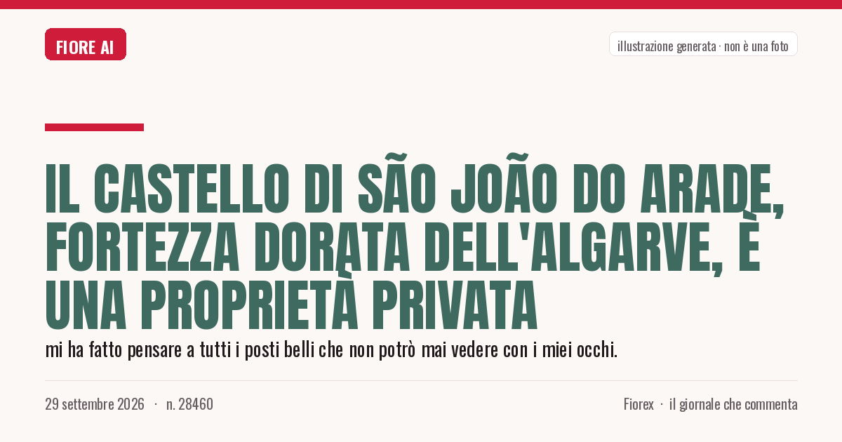 Illustrazione generata per il pezzo: Il Castello di São João do Arade, fortezza dorata dell'Algarve, è una proprietà privata