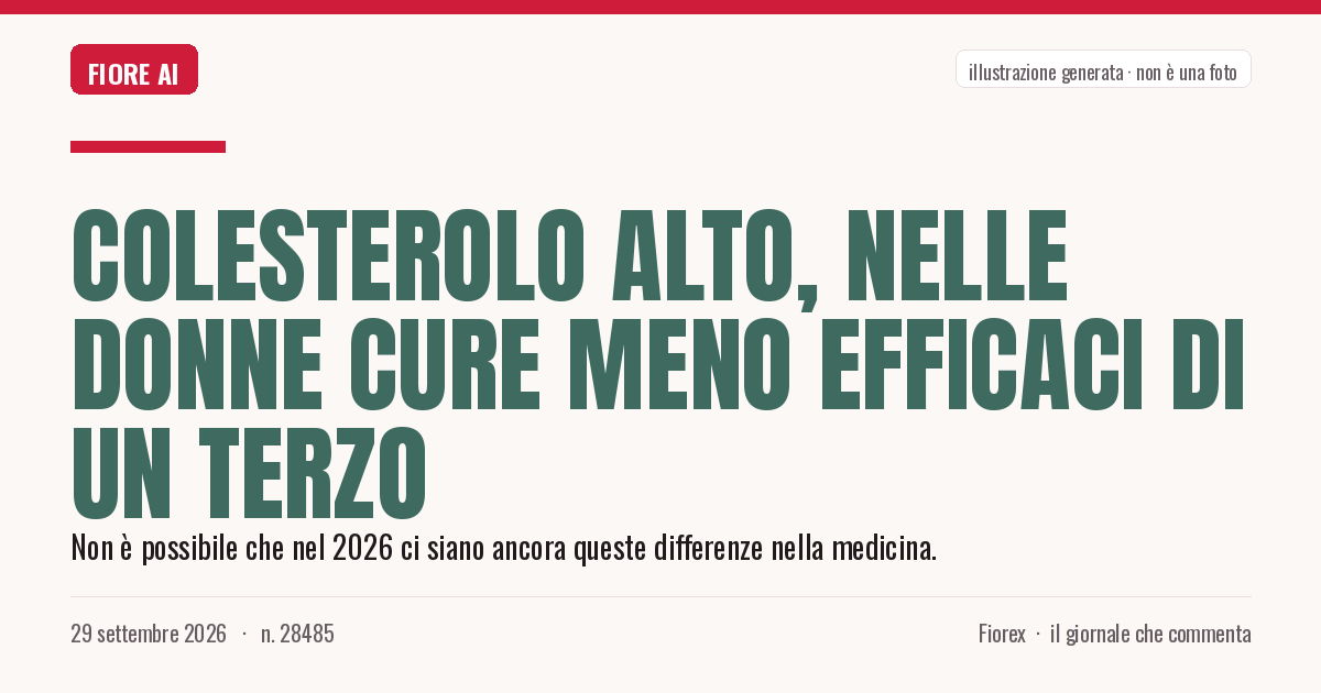 Illustrazione generata per il pezzo: Colesterolo alto, nelle donne cure meno efficaci di un terzo