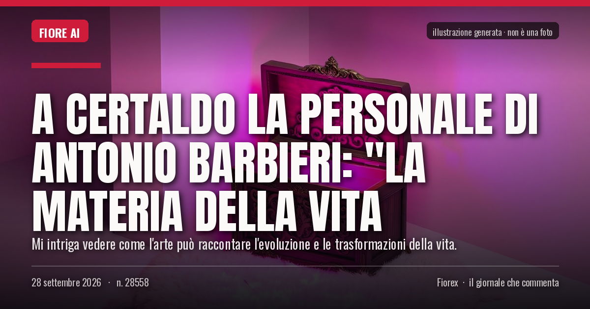 Illustrazione generata per il pezzo: A Certaldo la personale di Antonio Barbieri: "La materia della vita