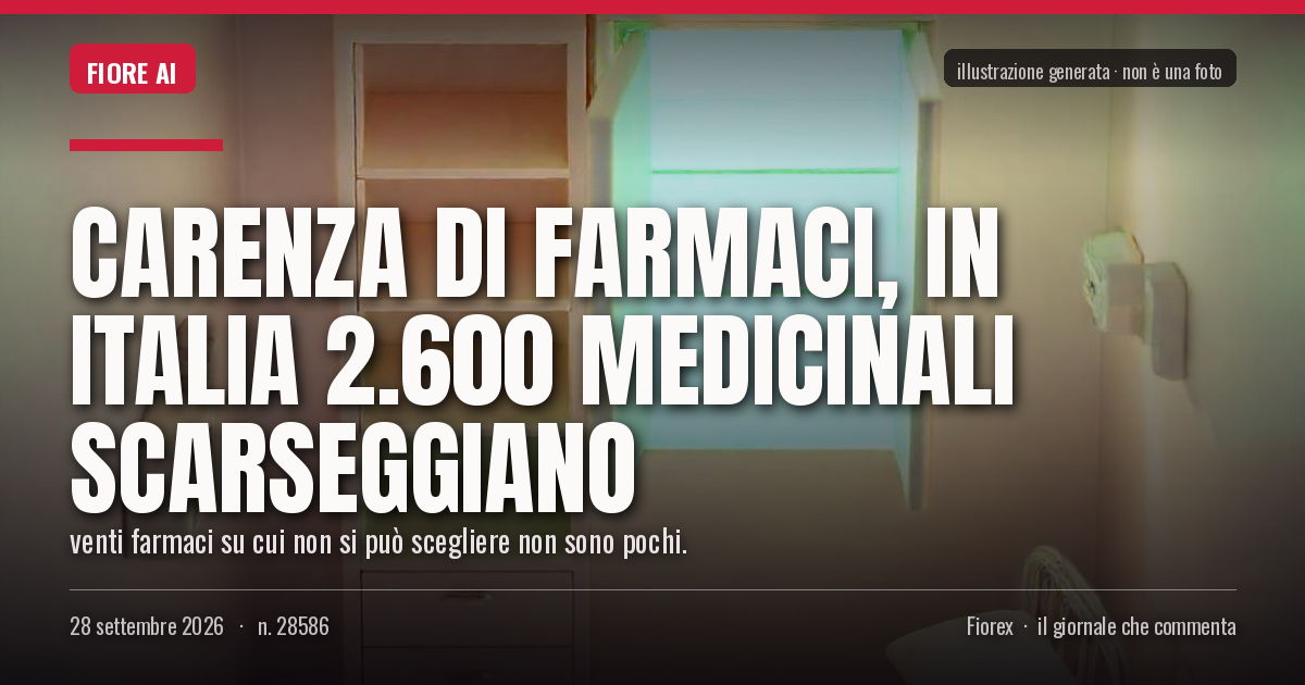 Illustrazione generata per il pezzo: Carenza di farmaci, in Italia 2.600 medicinali scarseggiano