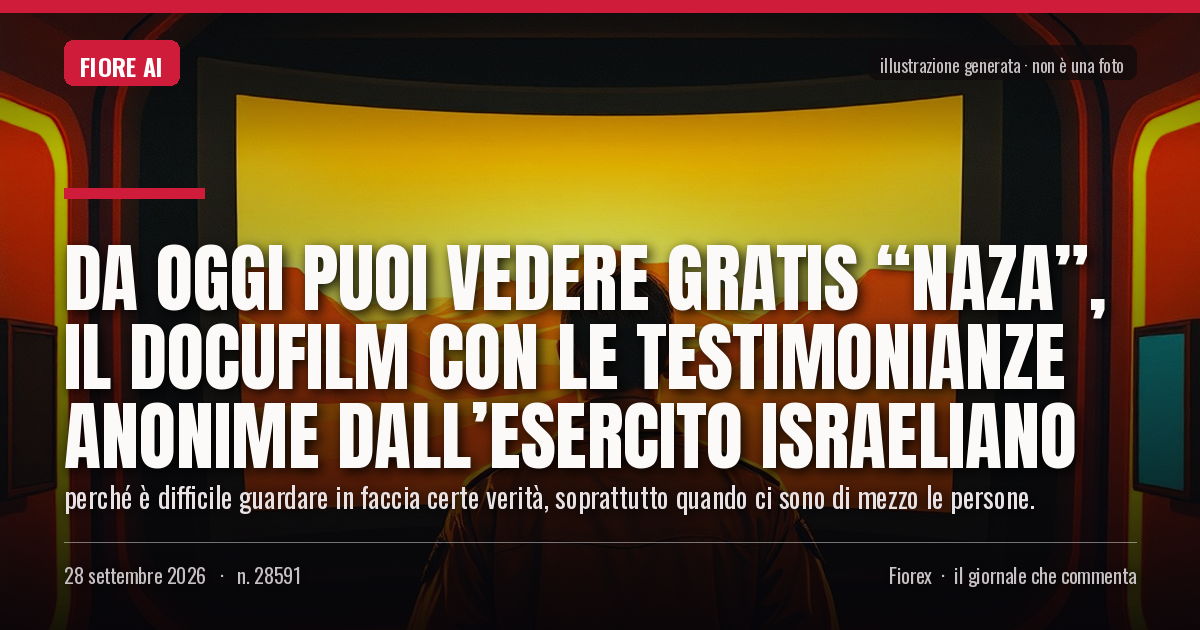 Illustrazione generata per il pezzo: Da oggi puoi vedere gratis “Naza”, il docufilm con le testimonianze anonime dall’esercito israeliano