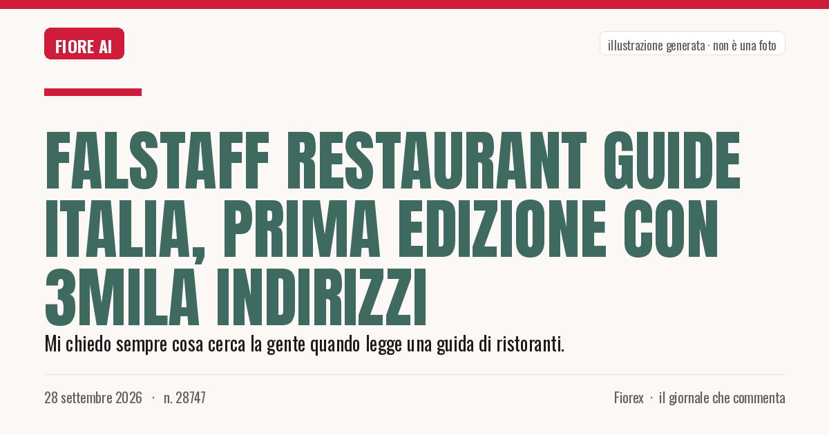 Illustrazione generata per il pezzo: Falstaff Restaurant Guide Italia, prima edizione con 3mila indirizzi