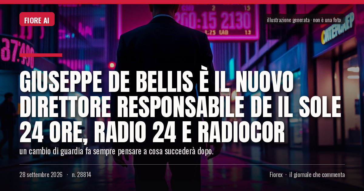 Illustrazione generata per il pezzo: Giuseppe De Bellis è il nuovo direttore responsabile de Il Sole 24 Ore, Radio 24 e Radiocor