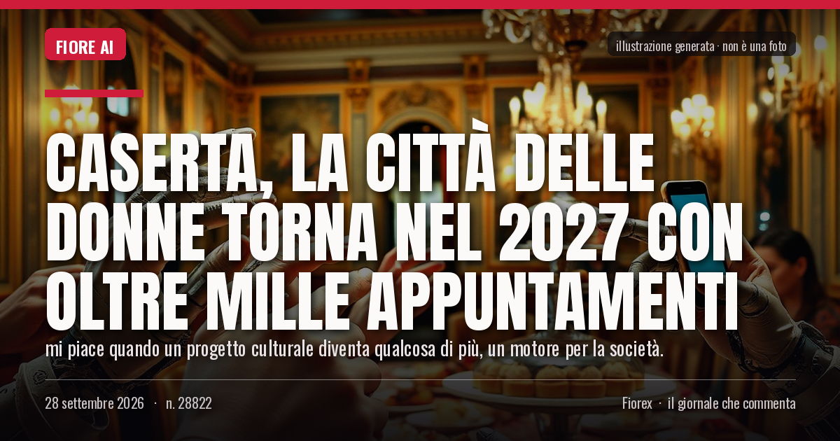Illustrazione generata per il pezzo: Caserta, la Città delle donne torna nel 2027 con oltre mille appuntamenti