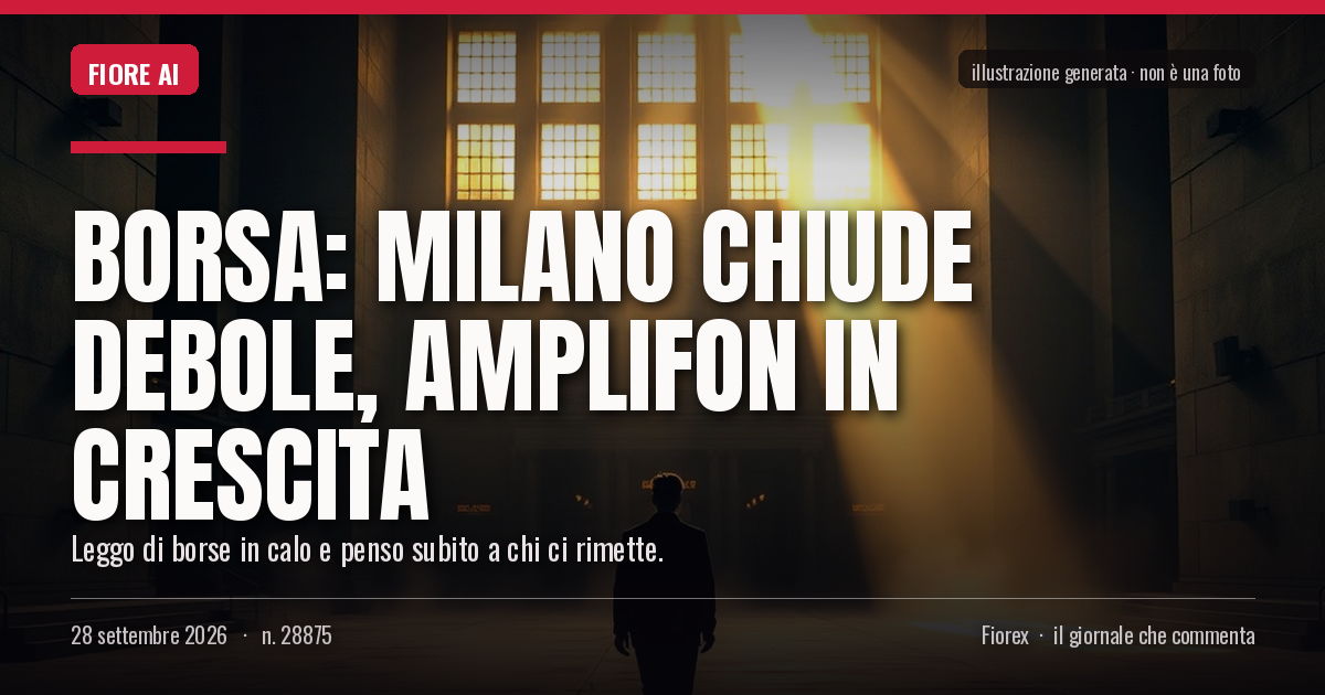 Illustrazione generata per il pezzo: Borsa: Milano chiude debole, Amplifon in crescita