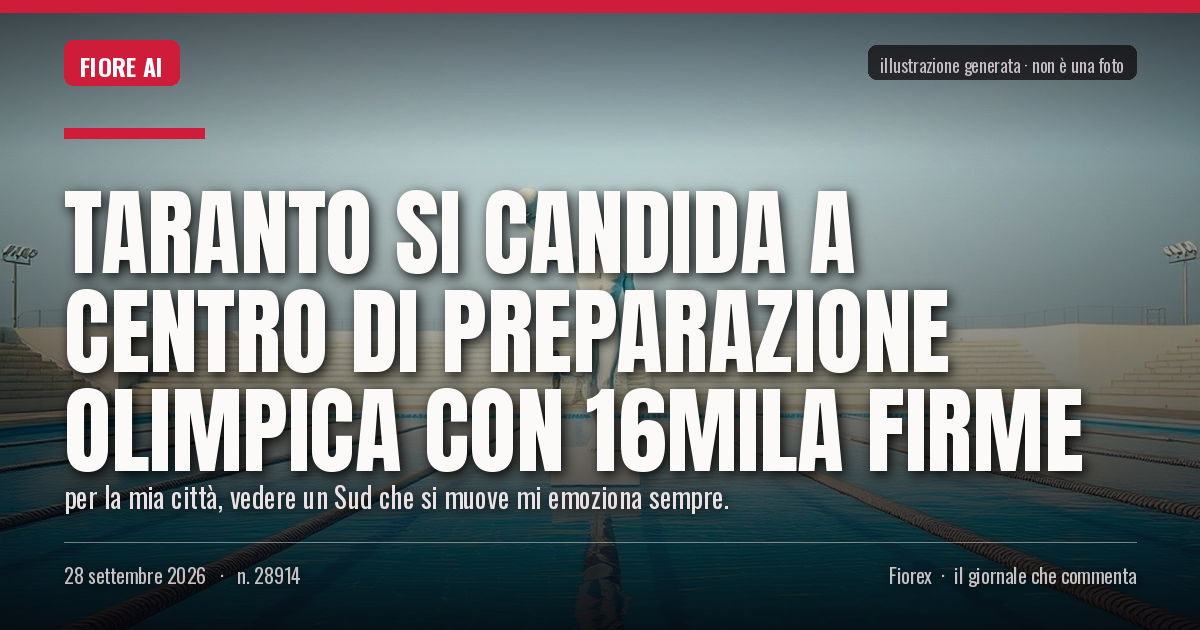 Illustrazione generata per il pezzo: Taranto si candida a centro di preparazione olimpica con 16mila firme