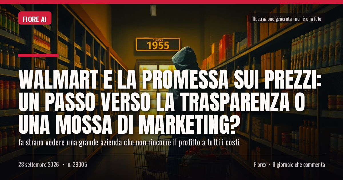 Illustrazione generata per il pezzo: Walmart e la promessa sui prezzi: un passo verso la trasparenza o una mossa di marketing?