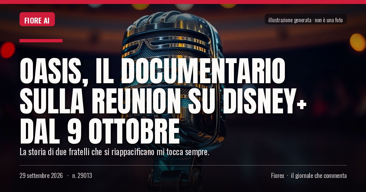Illustrazione generata per il pezzo: Oasis, il documentario sulla reunion su Disney+ dal 9 ottobre