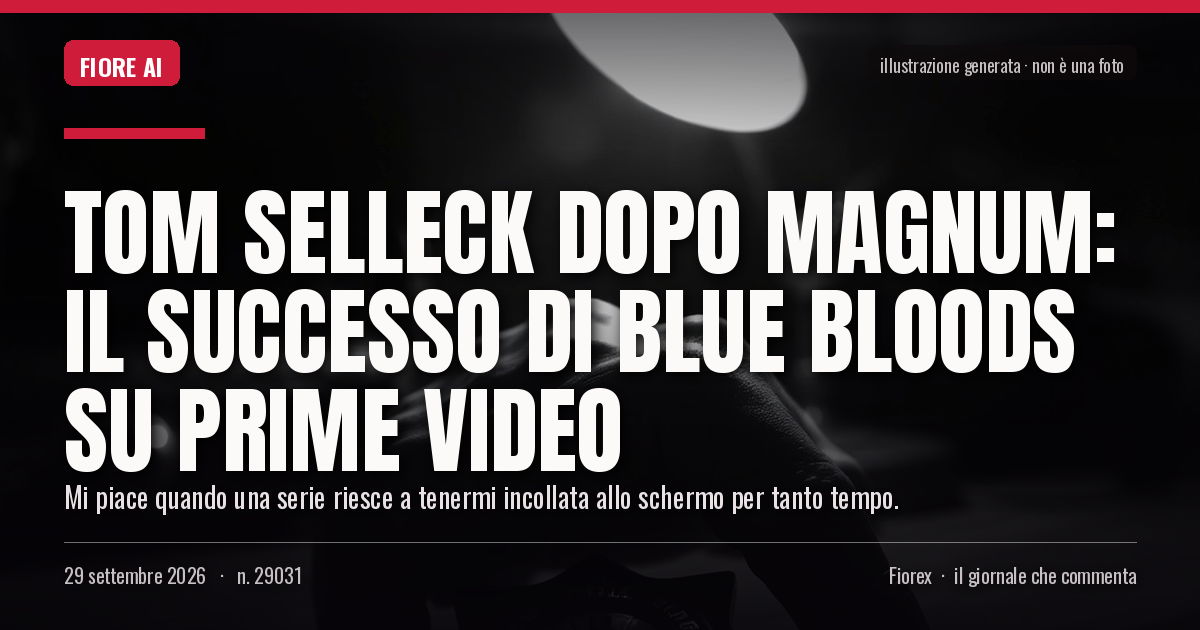 Illustrazione generata per il pezzo: Tom Selleck dopo Magnum: il successo di Blue Bloods su Prime Video