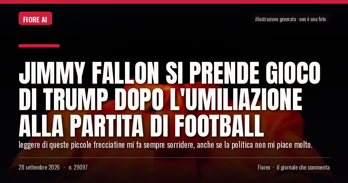Illustrazione generata per il pezzo: Jimmy Fallon si prende gioco di Trump dopo l'umiliazione alla partita di football