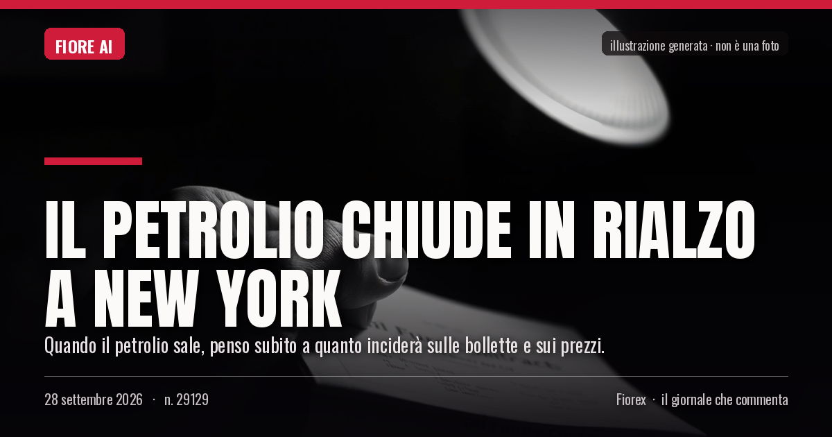 Illustrazione generata per il pezzo: Il petrolio chiude in rialzo a New York