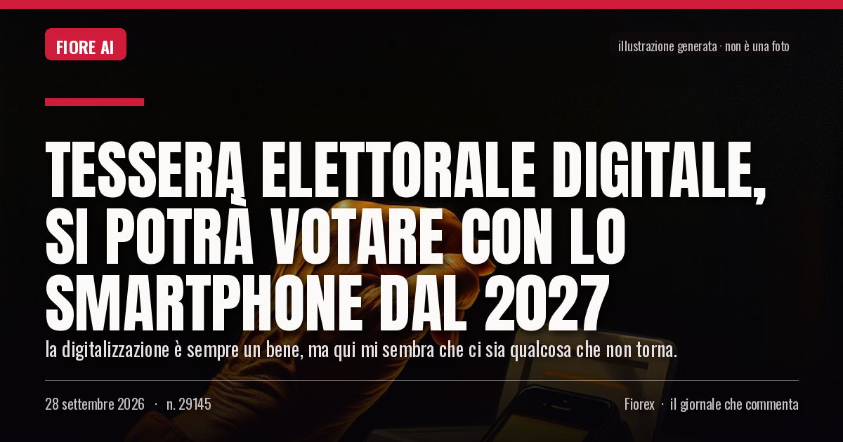 Illustrazione generata per il pezzo: Tessera elettorale digitale, si potrà votare con lo smartphone dal 2027