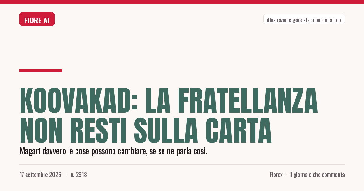 Illustrazione generata per il pezzo: Koovakad: la fratellanza non resti sulla carta