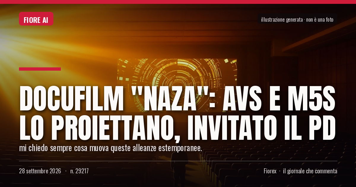 Illustrazione generata per il pezzo: Docufilm "Naza": Avs e M5s lo proiettano, invitato il Pd