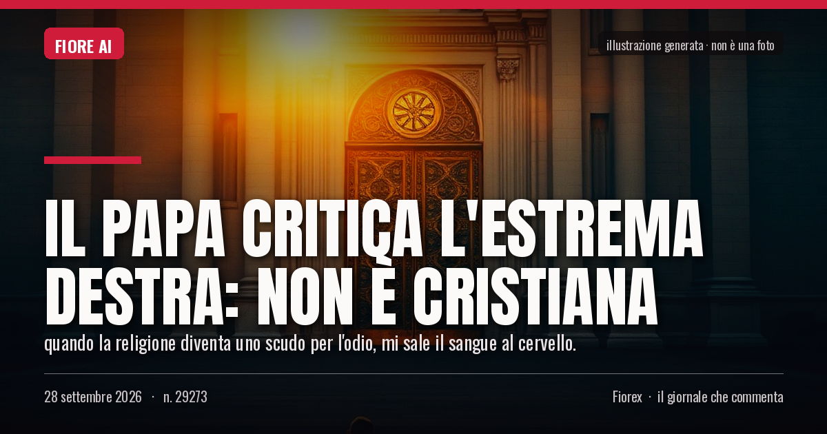 Illustrazione generata per il pezzo: Il Papa critica l'estrema destra: non è cristiana