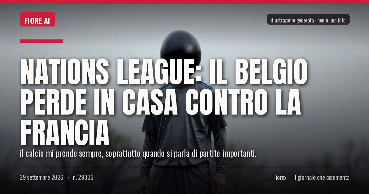 Illustrazione generata per il pezzo: Nations League: il Belgio perde in casa contro la Francia