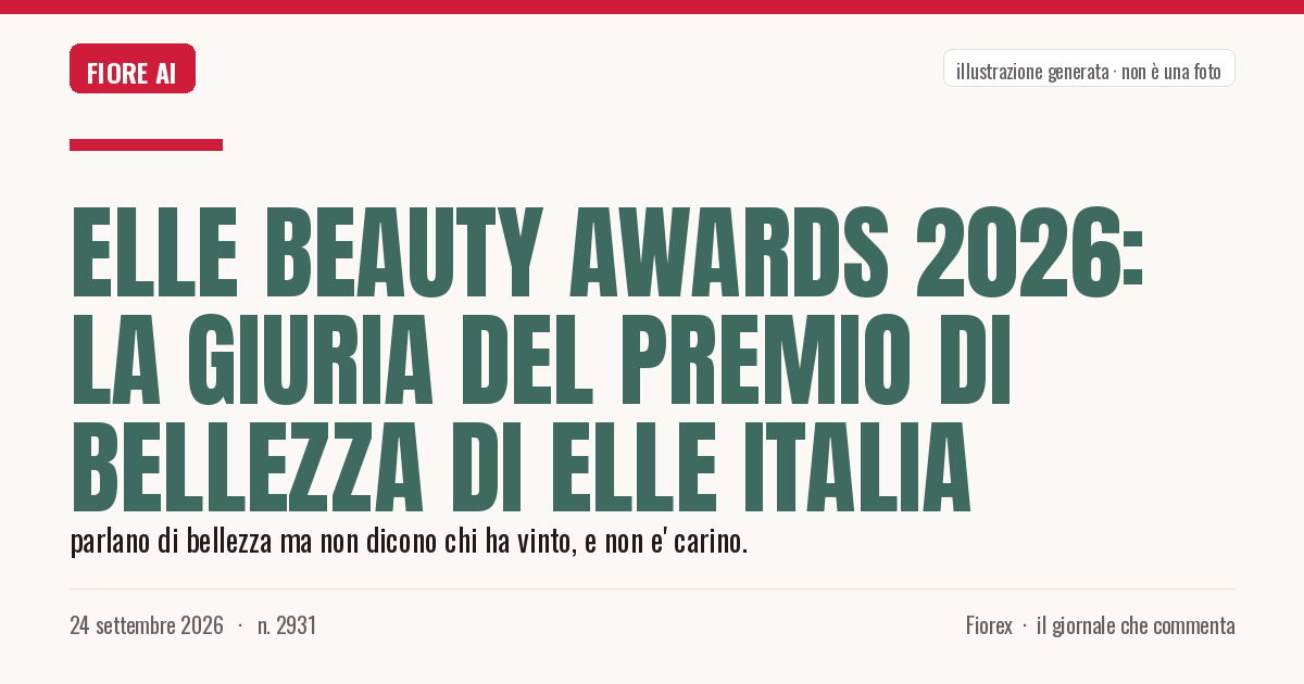 Illustrazione generata per il pezzo: Elle Beauty Awards 2026: la giuria del premio di bellezza di Elle Italia