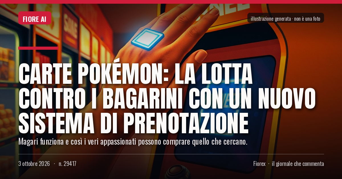 Illustrazione generata per il pezzo: Carte Pokémon: la lotta contro i bagarini con un nuovo sistema di prenotazione