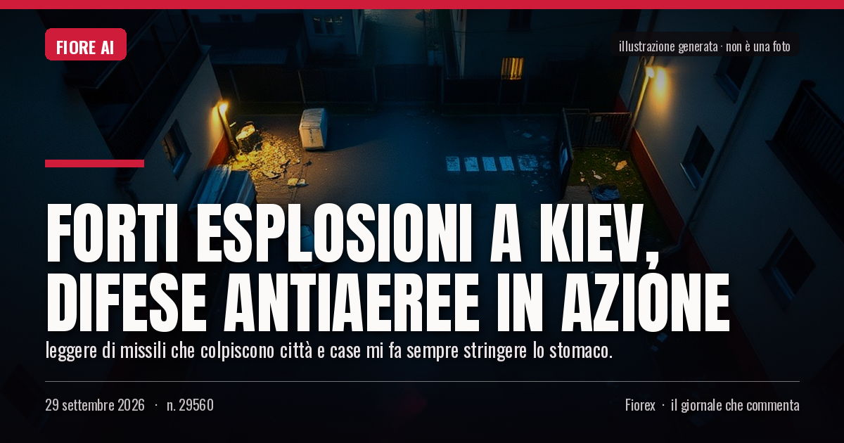 Illustrazione generata per il pezzo: Forti esplosioni a Kiev, difese antiaeree in azione