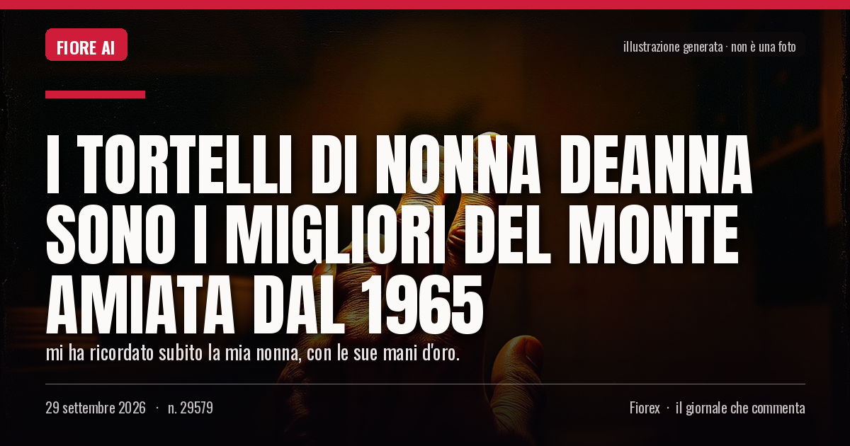 Illustrazione generata per il pezzo: I tortelli di nonna Deanna sono i migliori del monte Amiata dal 1965