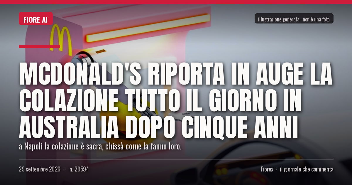 Illustrazione generata per il pezzo: McDonald's riporta in auge la colazione tutto il giorno in Australia dopo cinque anni
