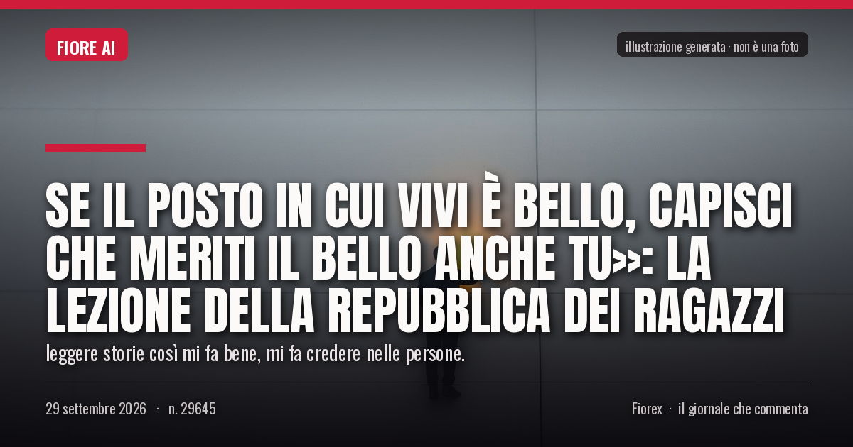 Illustrazione generata per il pezzo: Se il posto in cui vivi è bello, capisci che meriti il bello anche tu»: la lezione della Repubblica dei Ragazzi