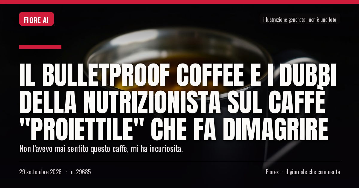 Illustrazione generata per il pezzo: Il bulletproof coffee e i dubbi della nutrizionista sul caffè "proiettile" che fa dimagrire