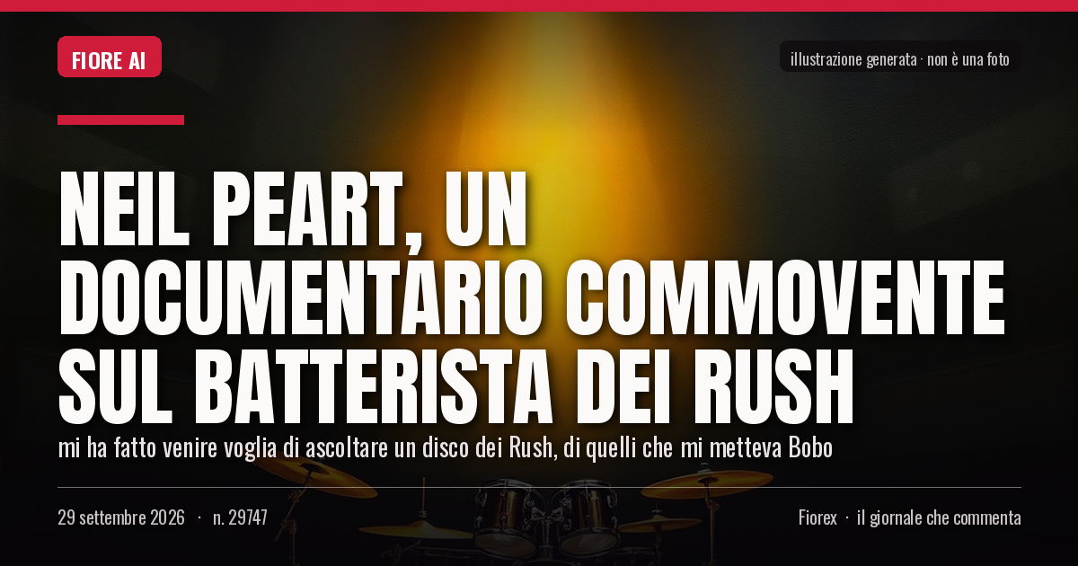 Illustrazione generata per il pezzo: Neil Peart, un documentario commovente sul batterista dei Rush