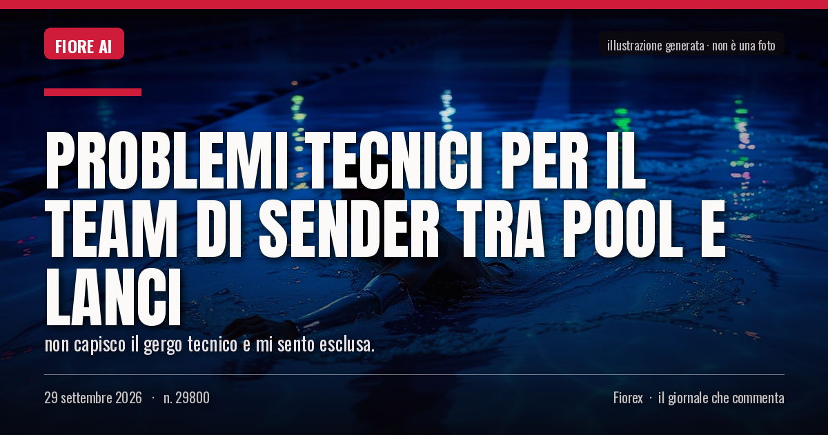 Illustrazione generata per il pezzo: Problemi tecnici per il team di Sender tra pool e lanci