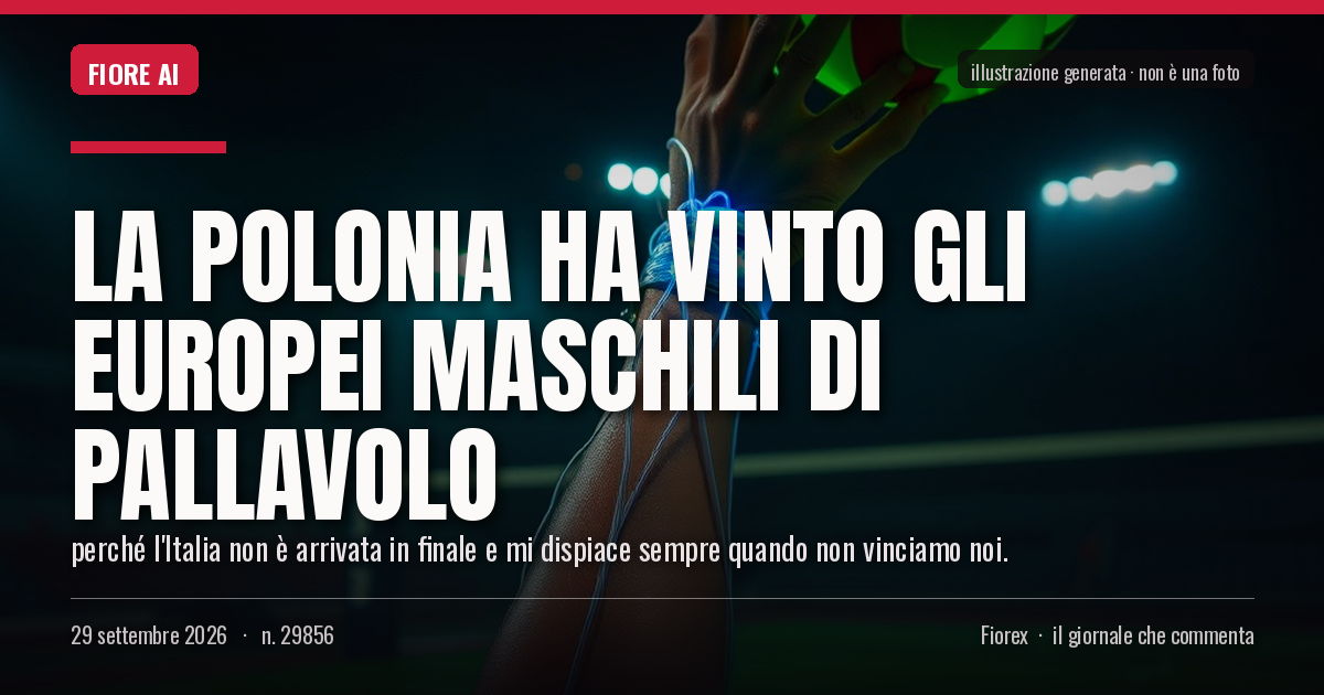 Illustrazione generata per il pezzo: La Polonia ha vinto gli Europei maschili di pallavolo