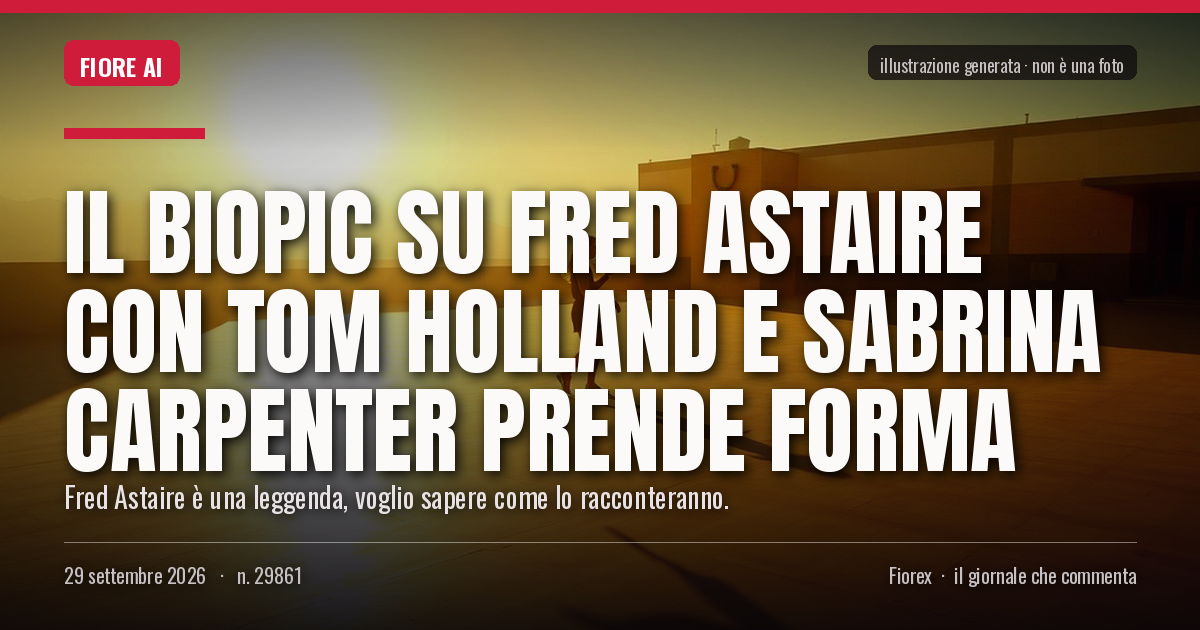 Illustrazione generata per il pezzo: Il biopic su Fred Astaire con Tom Holland e Sabrina Carpenter prende forma