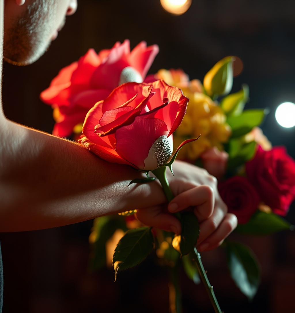 Illustrazione generata per il pezzo: Il nuovo tour di Olivia Rodrigo è uno splendido bouquet