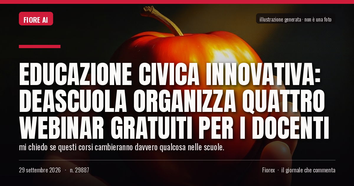 Illustrazione generata per il pezzo: Educazione civica innovativa: Deascuola organizza quattro webinar gratuiti per i docenti