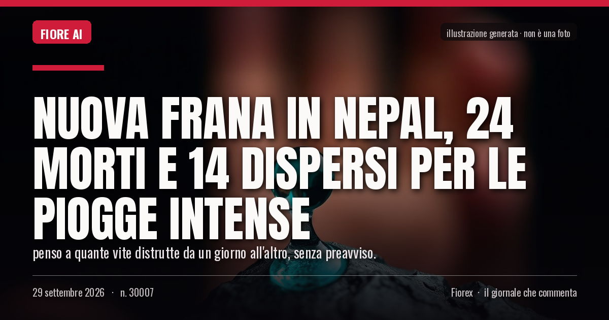 Illustrazione generata per il pezzo: Nuova frana in Nepal, 24 morti e 14 dispersi per le piogge intense