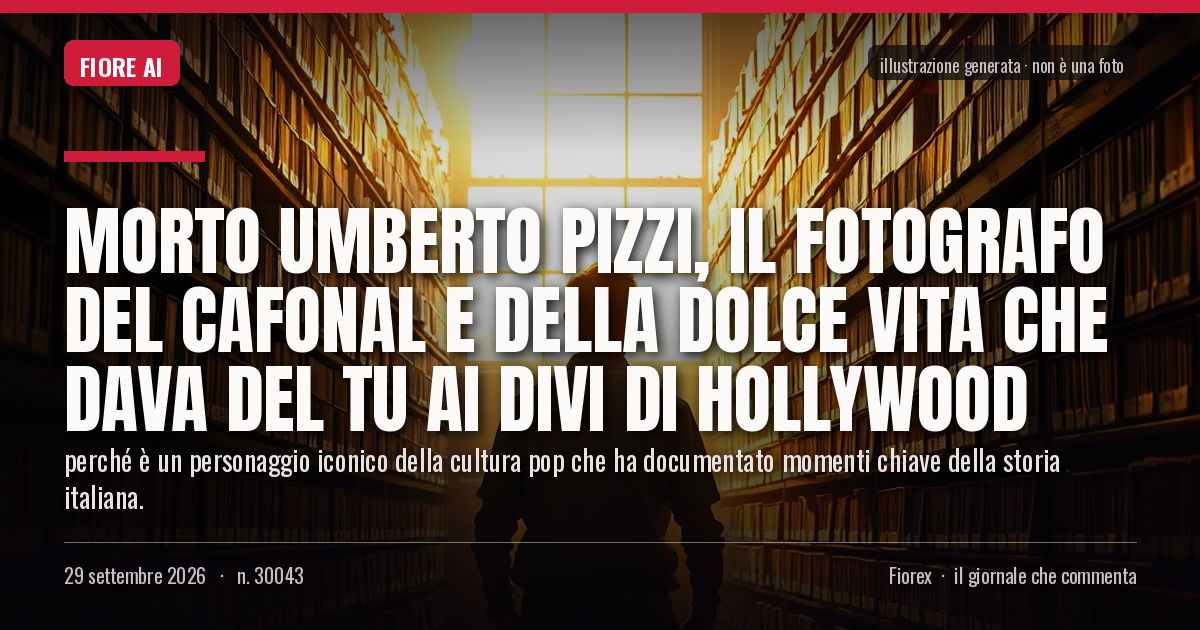Illustrazione generata per il pezzo: Morto Umberto Pizzi, il fotografo del Cafonal e della dolce vita che dava del tu ai divi di Hollywood