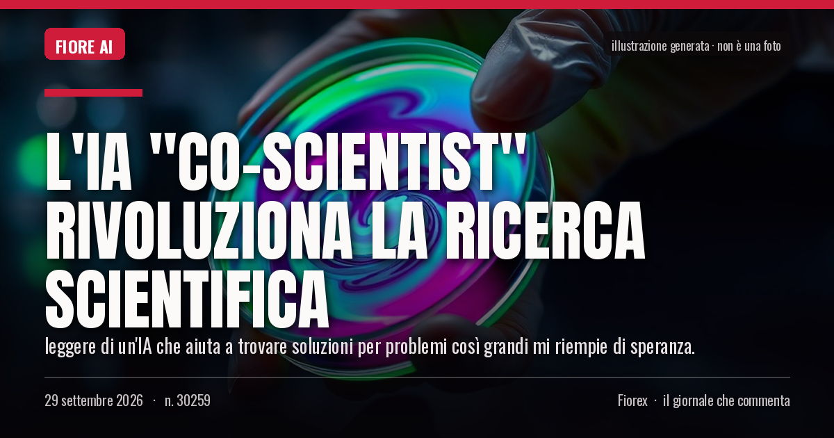 Illustrazione generata per il pezzo: L'IA "Co-Scientist" rivoluziona la ricerca scientifica