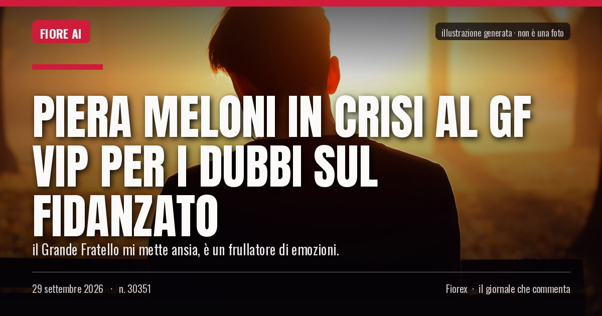 Illustrazione generata per il pezzo: Piera Meloni in crisi al GF Vip per i dubbi sul fidanzato