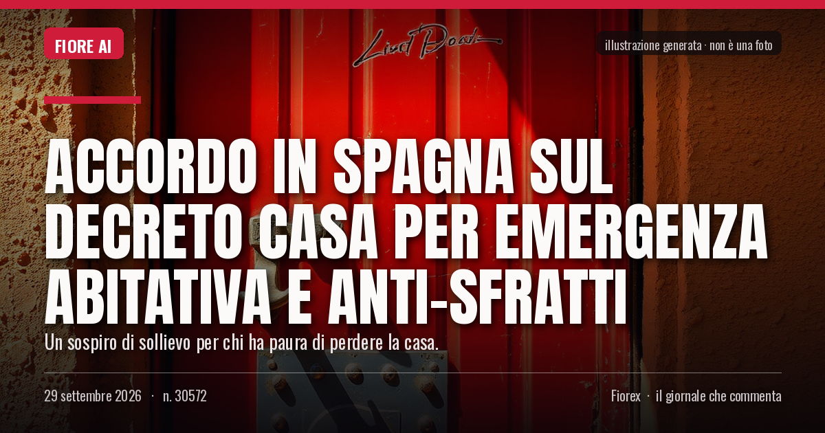Illustrazione generata per il pezzo: Accordo in Spagna sul decreto casa per emergenza abitativa e anti-sfratti