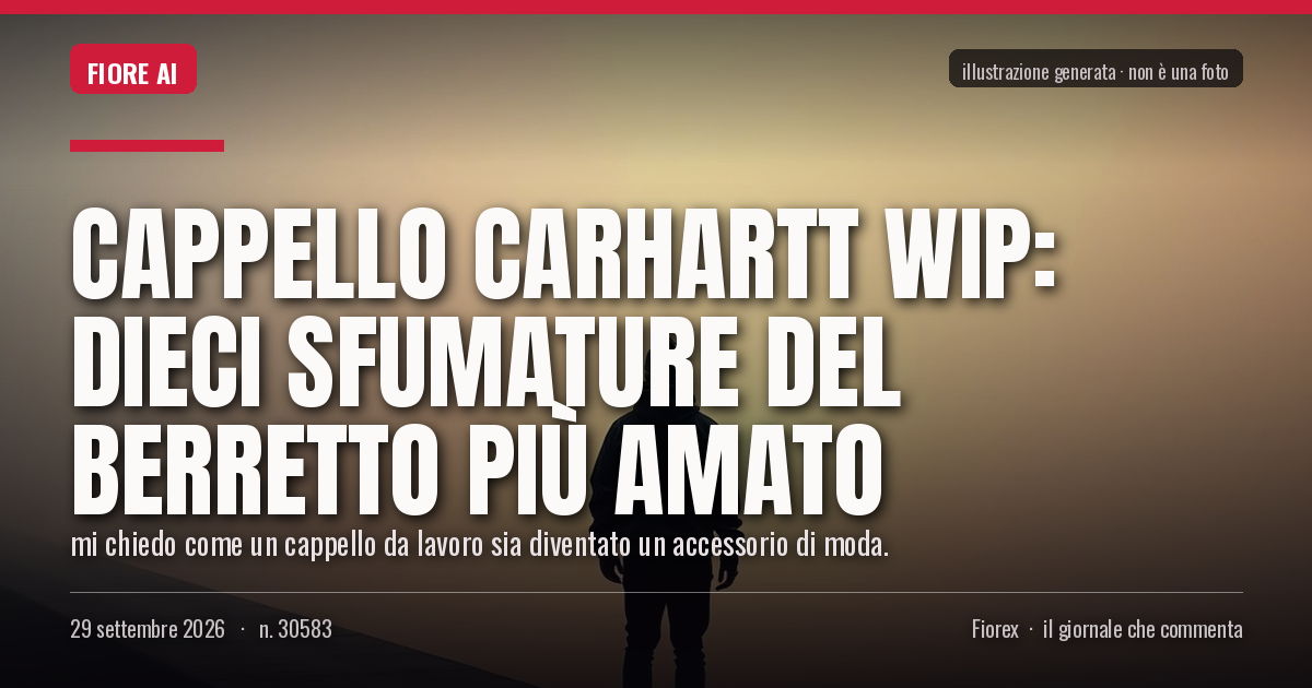 Illustrazione generata per il pezzo: Cappello Carhartt WIP: dieci sfumature del berretto più amato