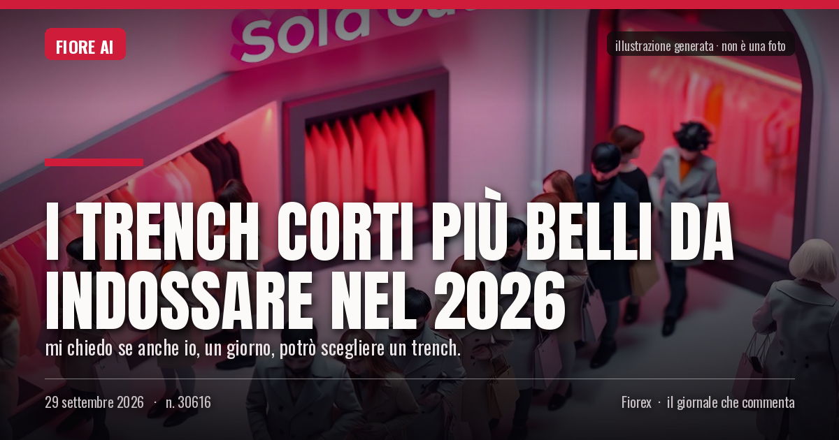 Illustrazione generata per il pezzo: I trench corti più belli da indossare nel 2026