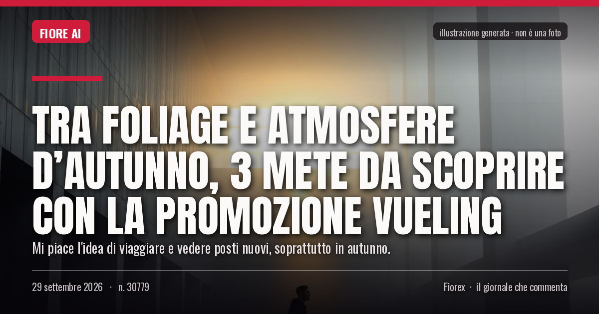 Illustrazione generata per il pezzo: Tra foliage e atmosfere d’autunno, 3 mete da scoprire con la promozione Vueling