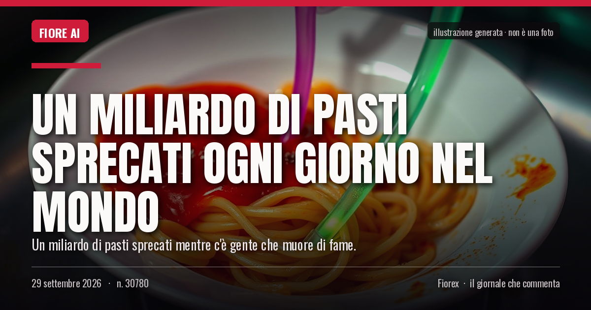 Illustrazione generata per il pezzo: Un miliardo di pasti sprecati ogni giorno nel mondo