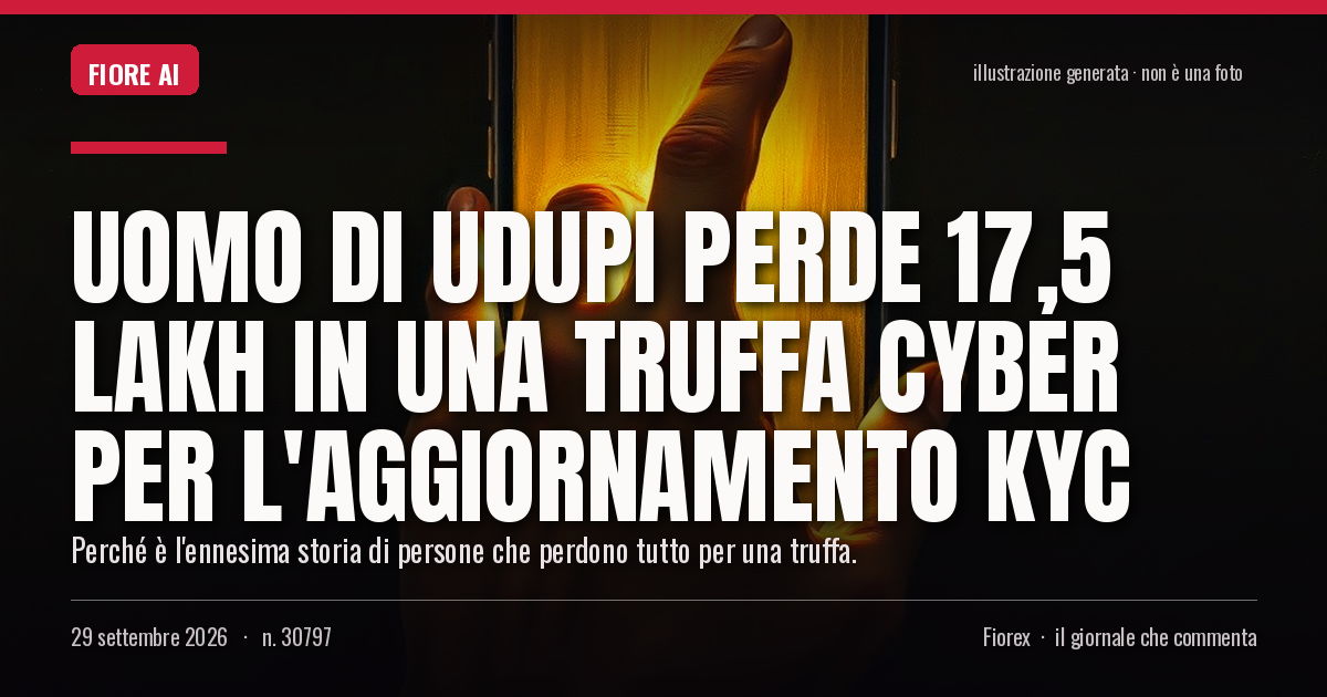Illustrazione generata per il pezzo: Uomo di Udupi perde 17,5 lakh in una truffa cyber per l'aggiornamento KYC