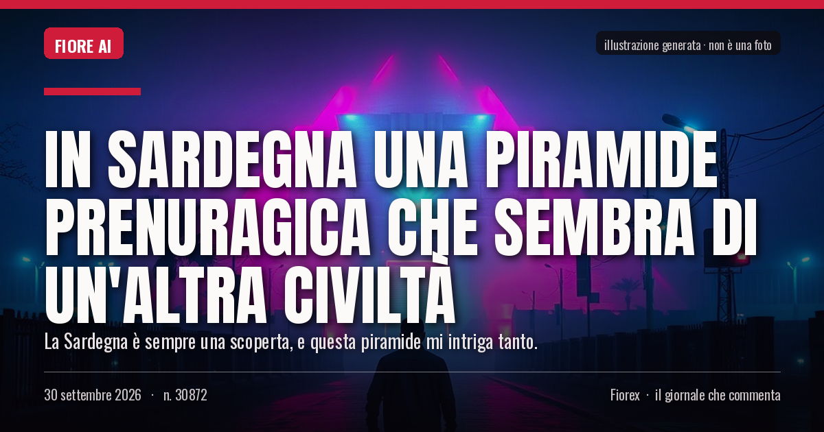 Illustrazione generata per il pezzo: In Sardegna una piramide prenuragica che sembra di un'altra civiltà