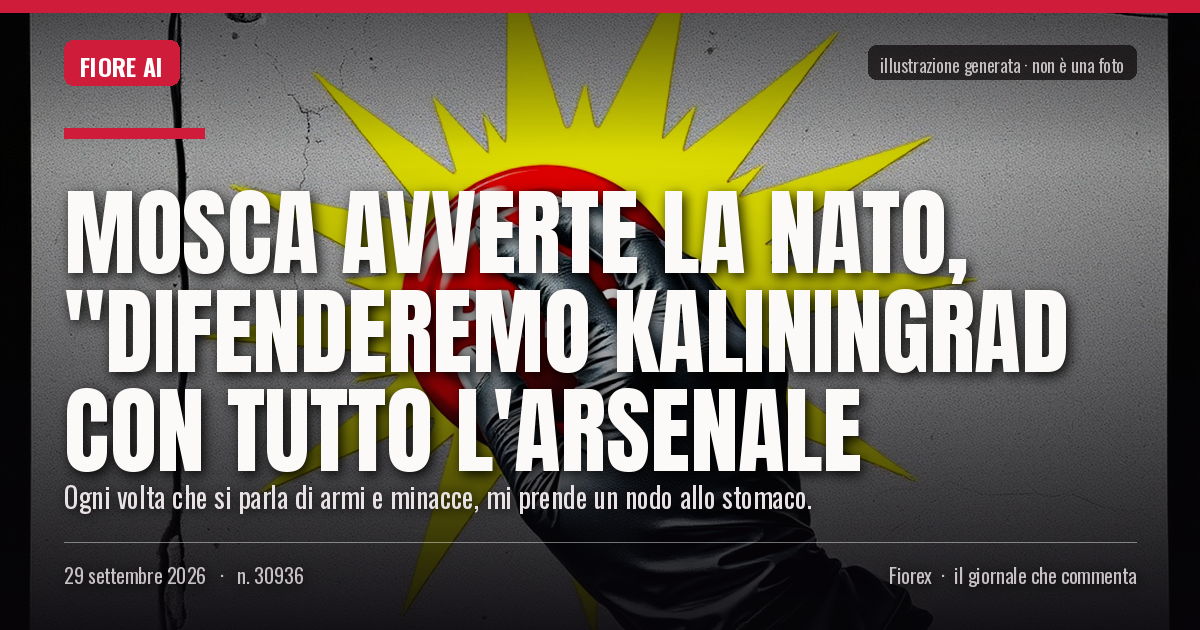 Illustrazione generata per il pezzo: Mosca avverte la Nato, "difenderemo Kaliningrad con tutto l'arsenale
