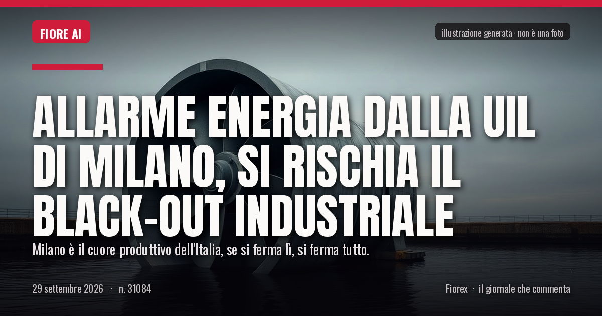 Illustrazione generata per il pezzo: Allarme energia dalla Uil di Milano, si rischia il black-out industriale